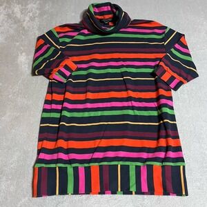 Marc by Marc Jacobs‎ Dress Womens Small Colorful Striped Turtleneck Mod Artsy